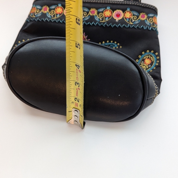 Vintage Liz Claiborne Black Paisley Embroidered & Embellished Purse/Bag - Picture 7 of 14